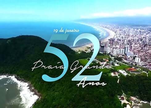 Aniversário de Praia Grande. 52 anos de Praia Grande. Construtora JR e Garcia, a sua Construtora em Praia Grande SP.