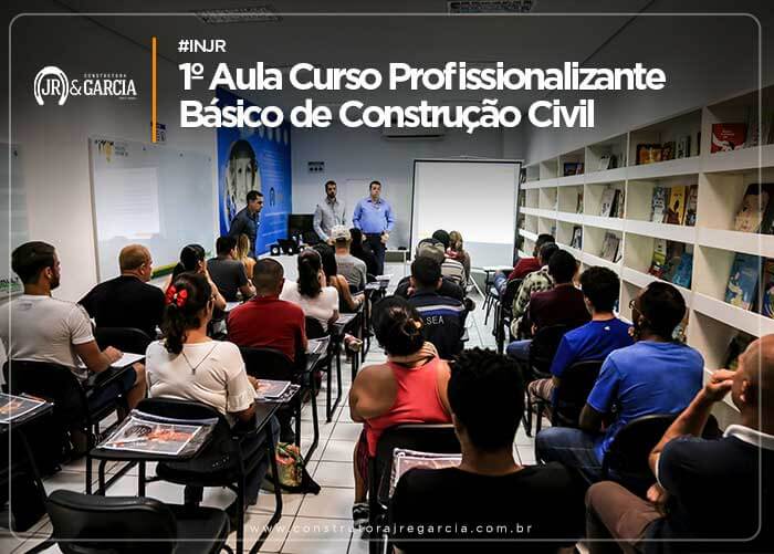 Primeira Aula do Curso Profissionalizante Básico de Construção Civil no Instituto Neymar Júnior - Construtora JR e Garcia, a sua Construtora em Praia Grande SP.