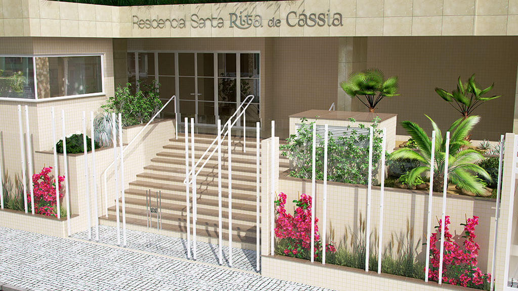 Detalhe da Entrada - Residencial Santa Rita de Cássia - Construtora JR e Garcia