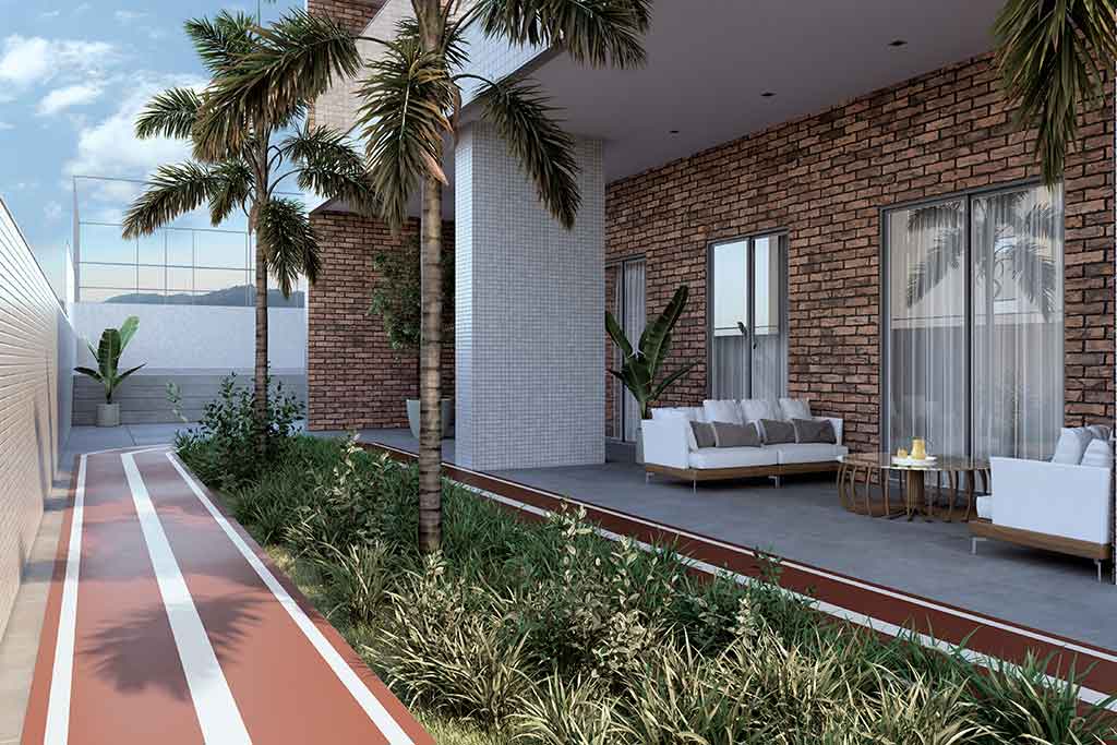 Pista cooper - Hera Garden Residence - Guilhermina - Construtora JR e Garcia - Praia Grande