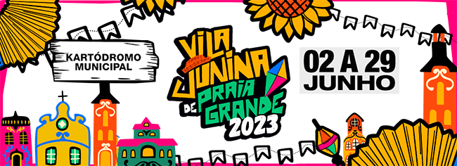 Banner Vila Junina de Praia Grande 2023